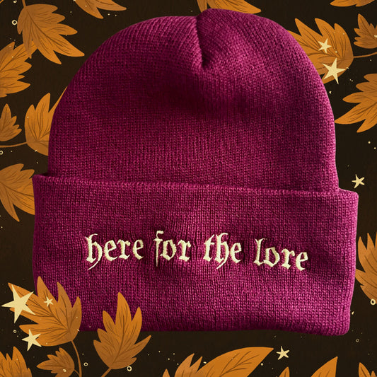 Maroon Here for the Lore Beanie