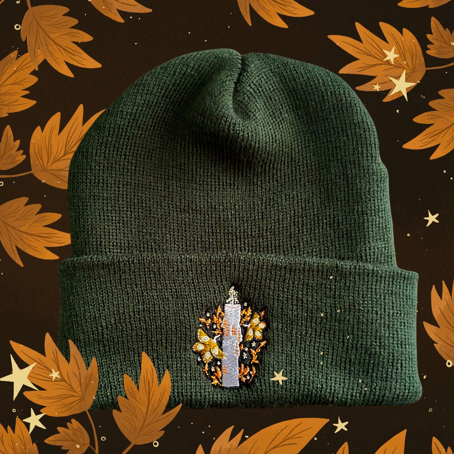 Green Moth to a Flame Beanie