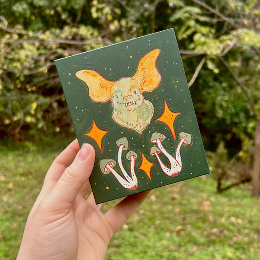 Handpainted Vampire Bat Box-Mushroom 1