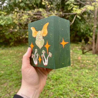 Handpainted Vampire Bat Box-Mushroom 1