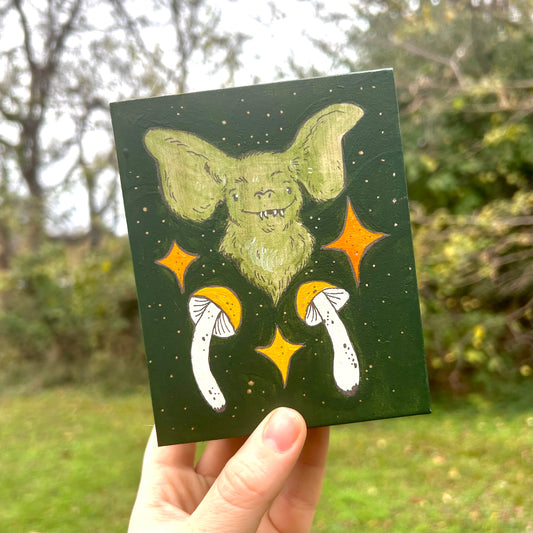 Handpainted Vampire Bat Box-Mushroom 2