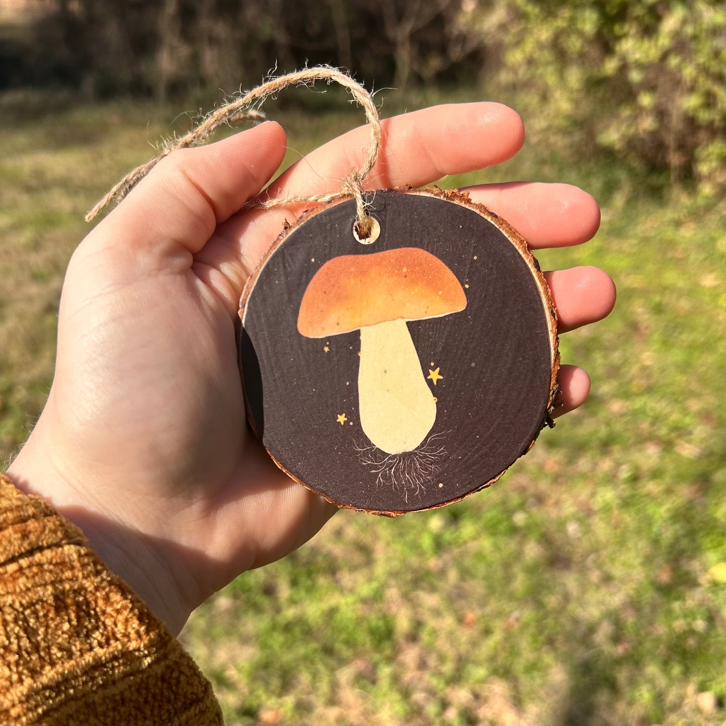 Handmade Bolete Mushroom Ornament