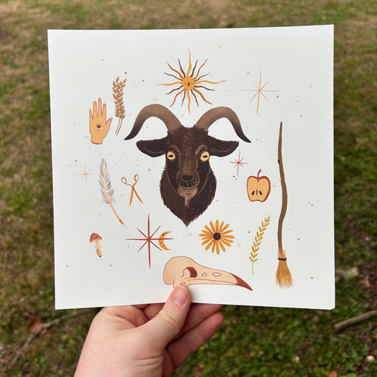 Folk Horror Goat Print