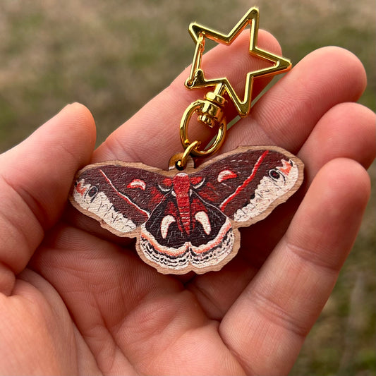 Cecropia Moth Keychain