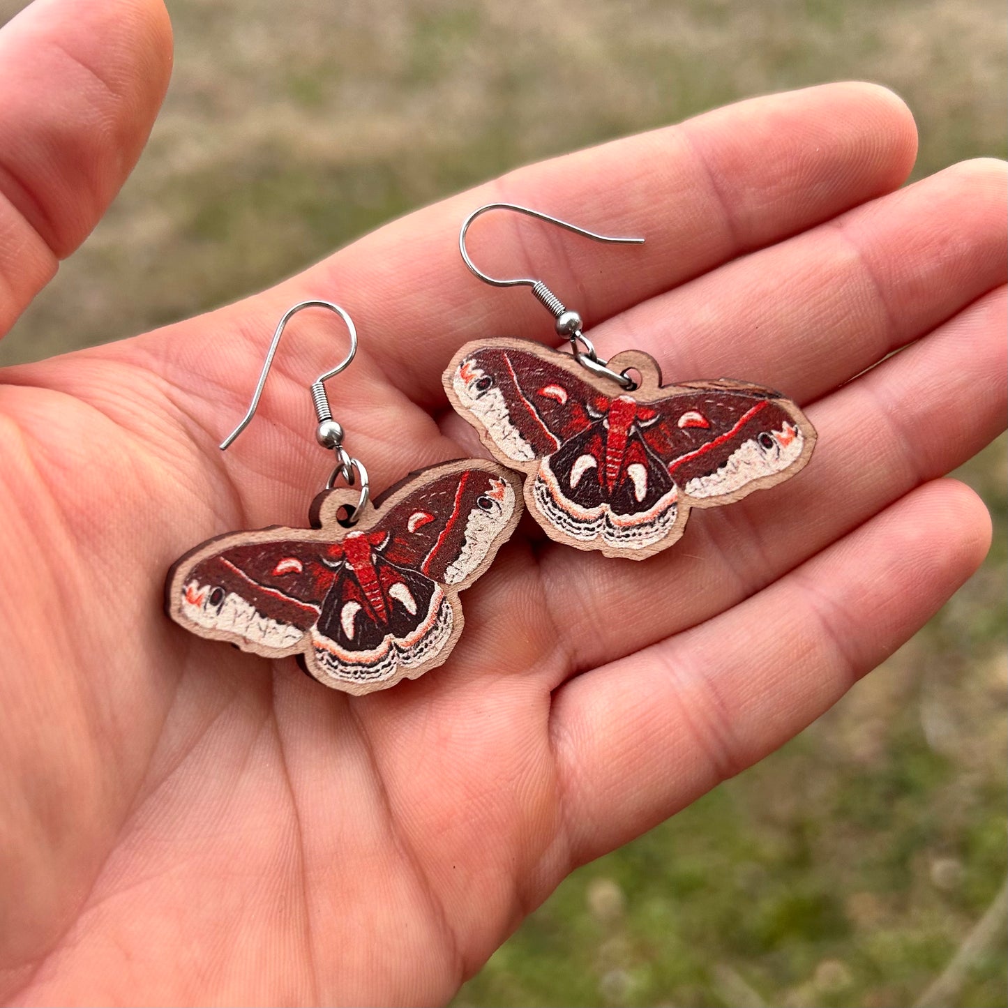 Cecropia Moth Earrings