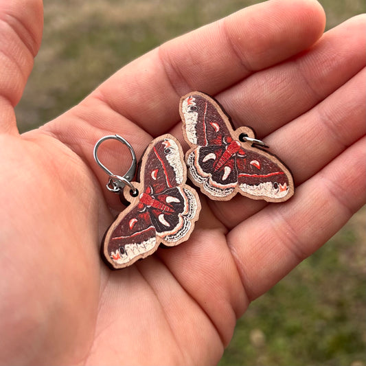 Cecropia Moth Earrings