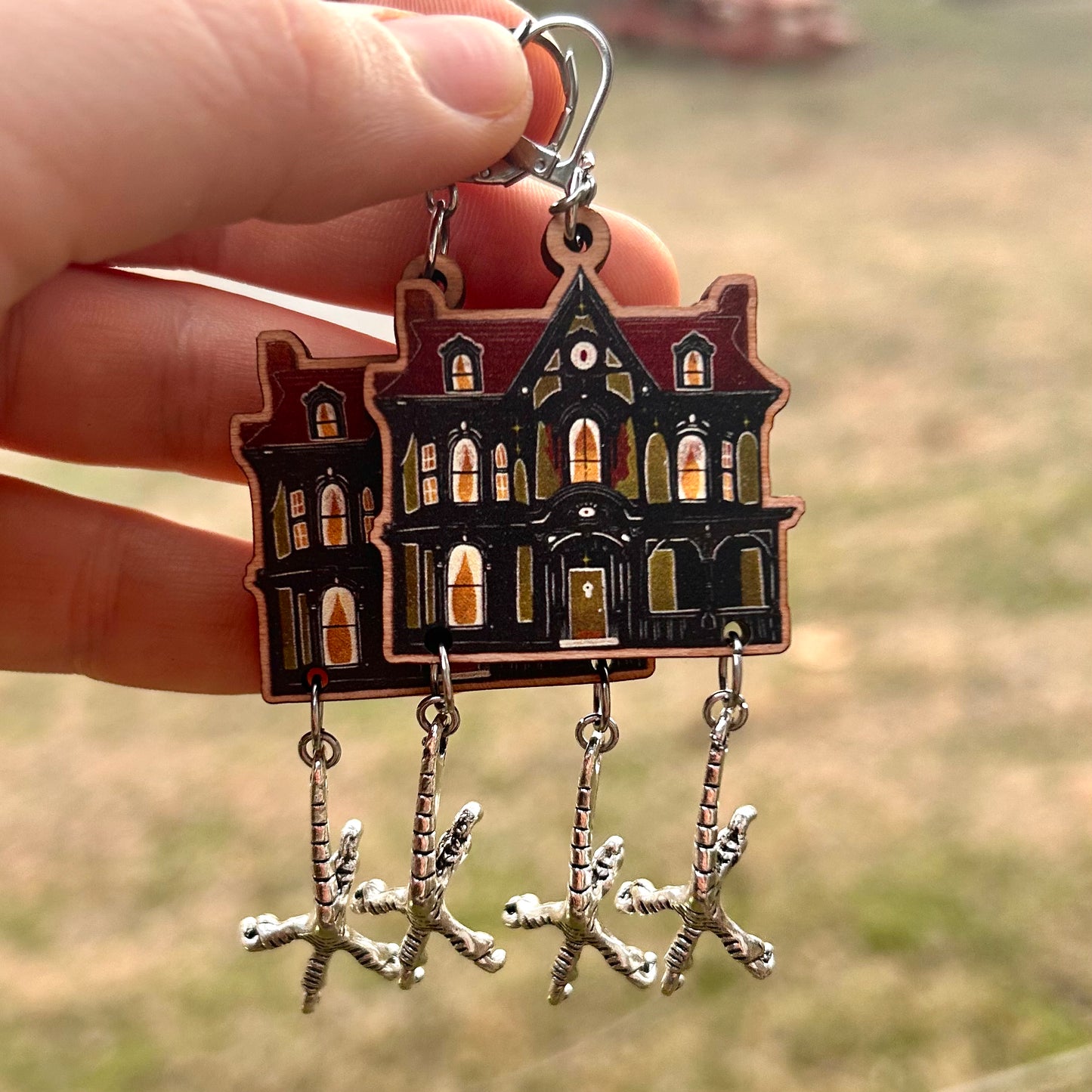 Victorian Baba Yaga House Earrings