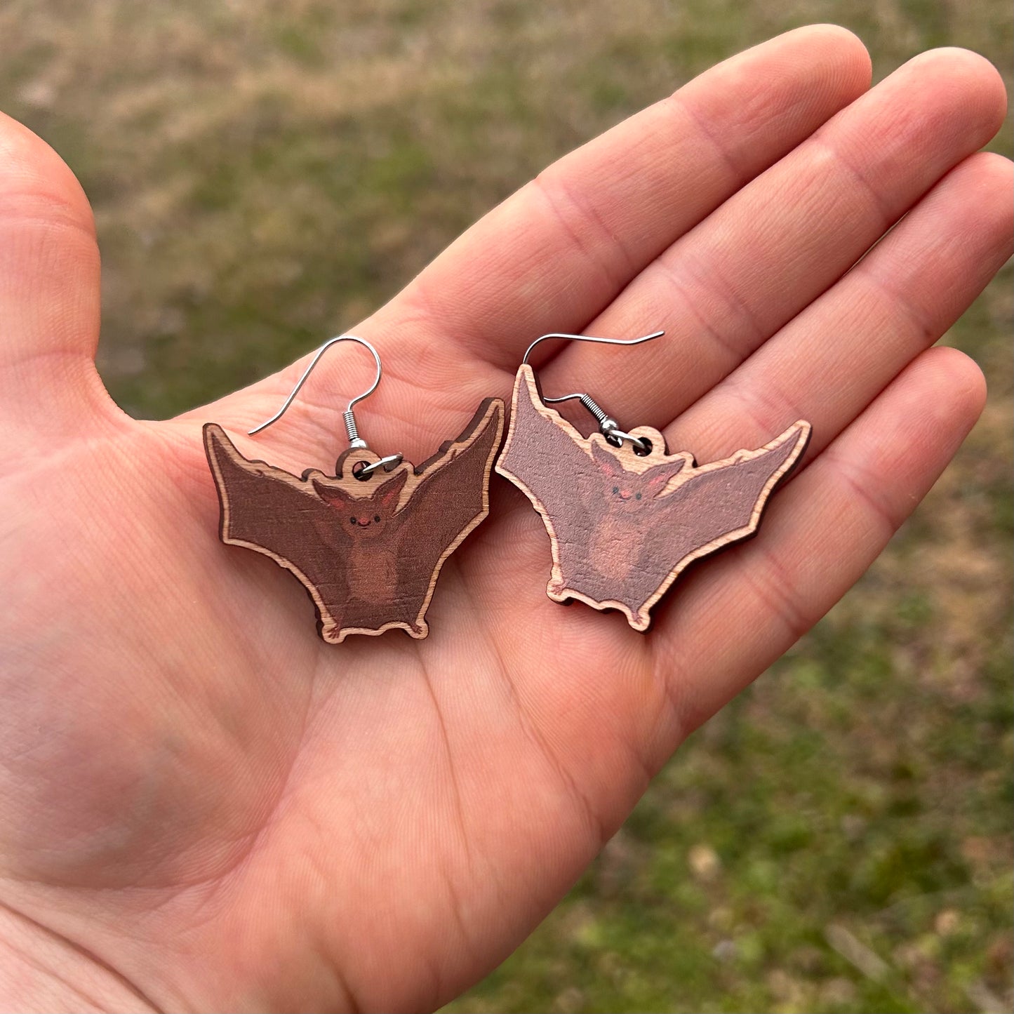 Brown Bat Earrings