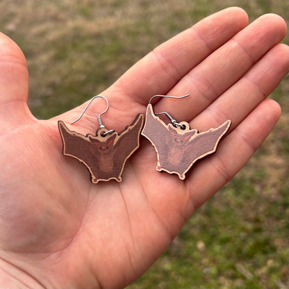 Brown Bat Earrings