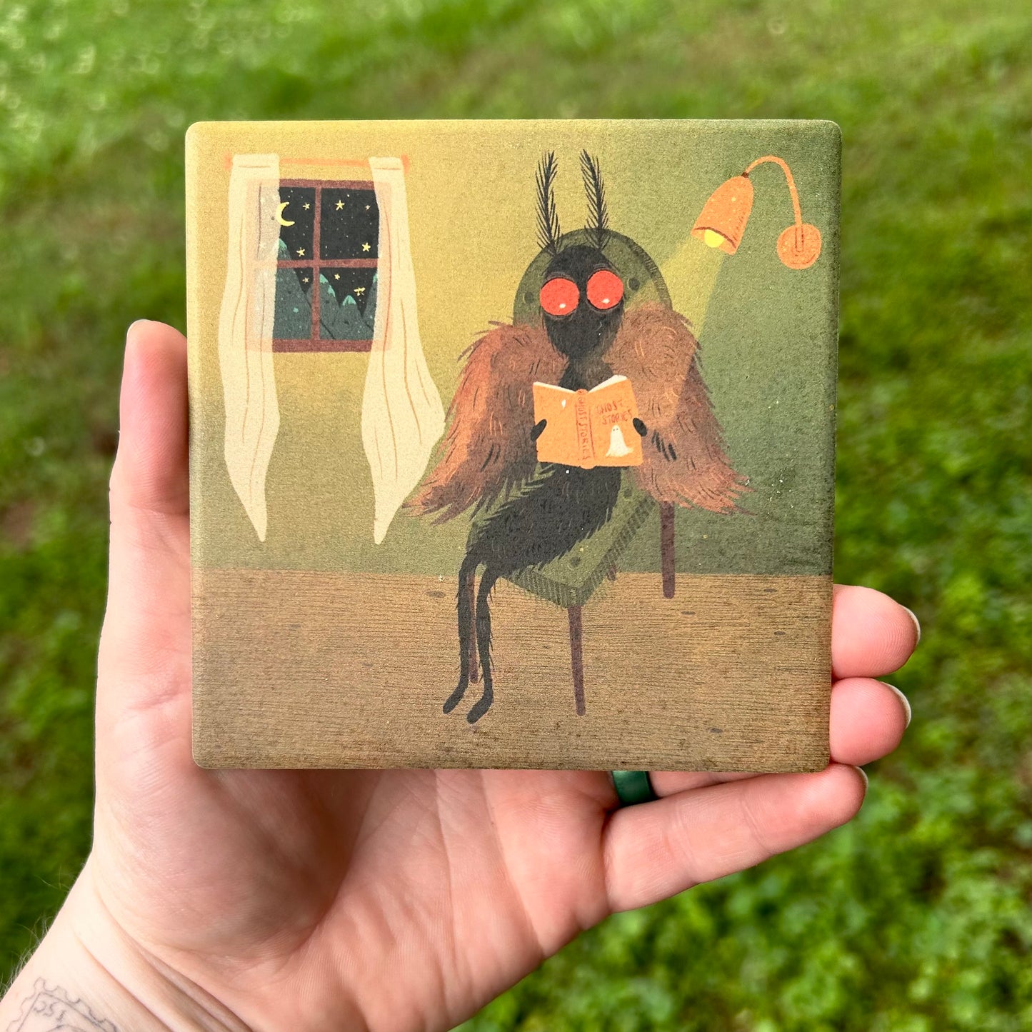 Bookish Mothman Coaster