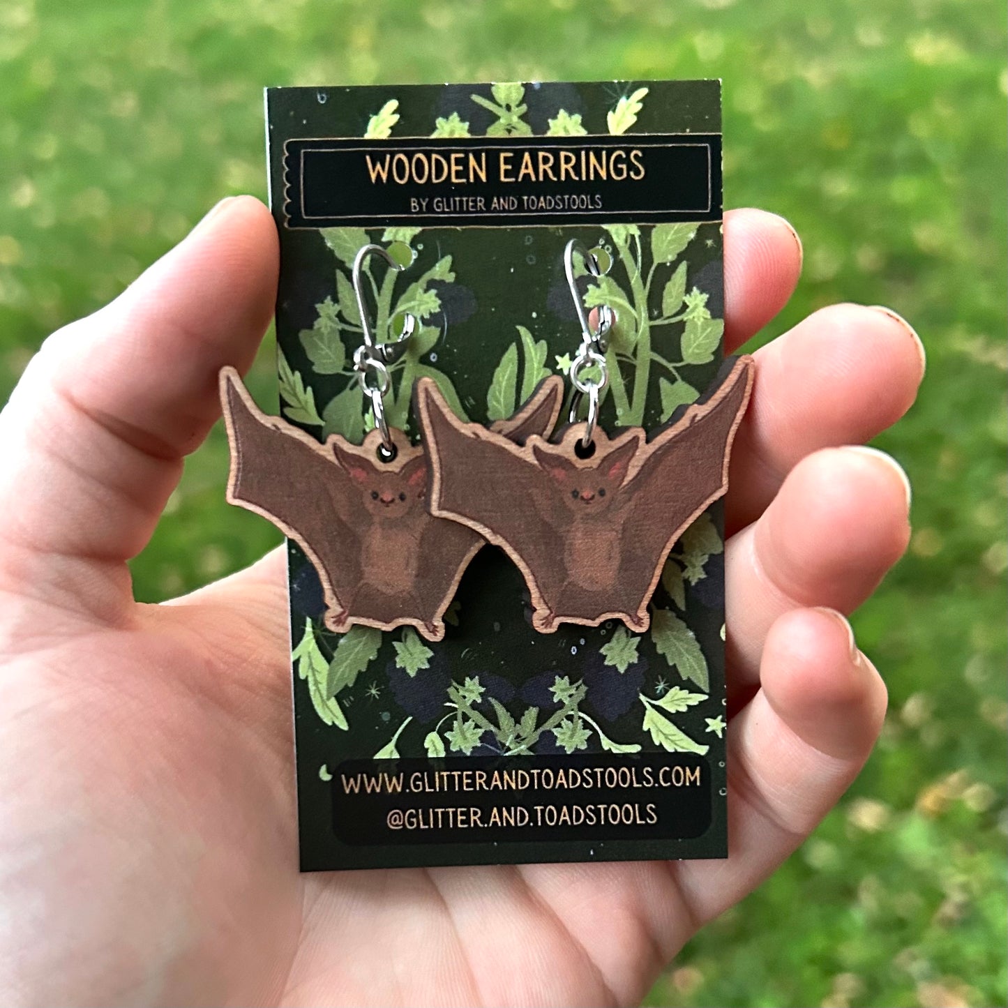 Brown Bat Earrings