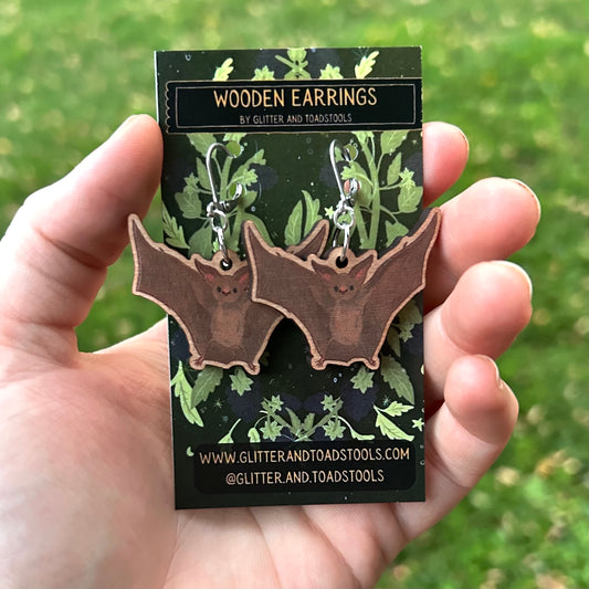 Brown Bat Earrings