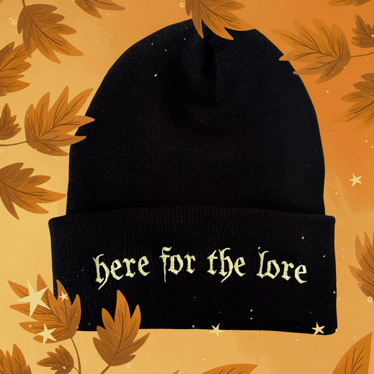 Black Here for the Lore Beanie