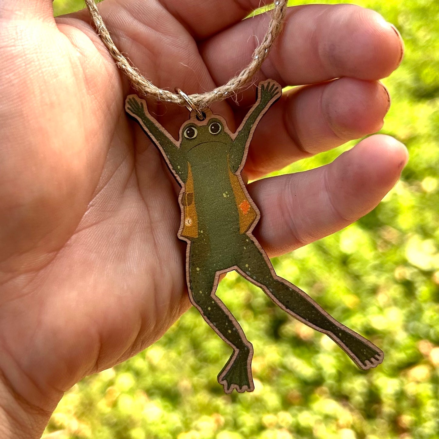 Wooden Frogman Ornament