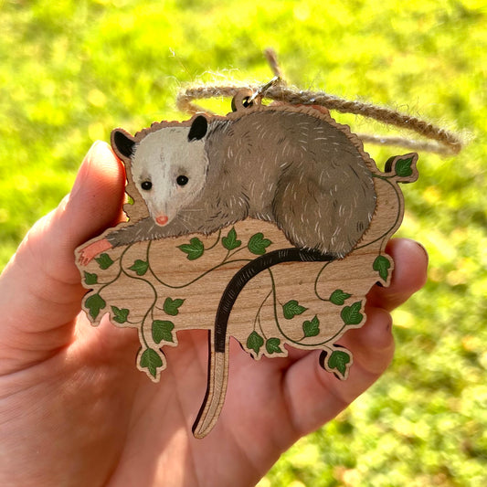 Wood Oppossum Ornament